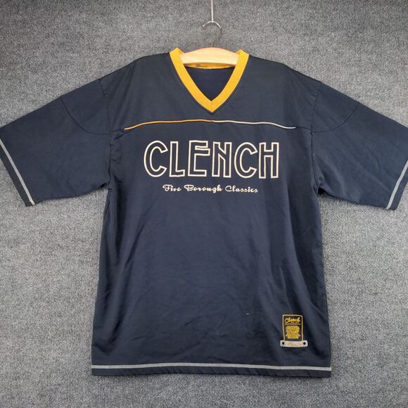 Clench Five Borough Classics Graphic T-Shirt Mens XL Short Sleeve Blue V-Neck - Picture 2 of 13